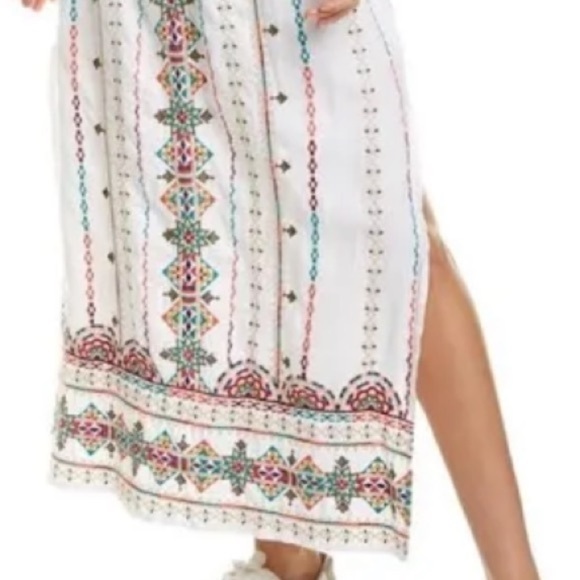 Johnny Was Linen Verena Side Slit Embroidered Maxi Skirt White NWT - Picture 3 of 8
